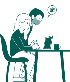 Person som søker etter valp på laptop